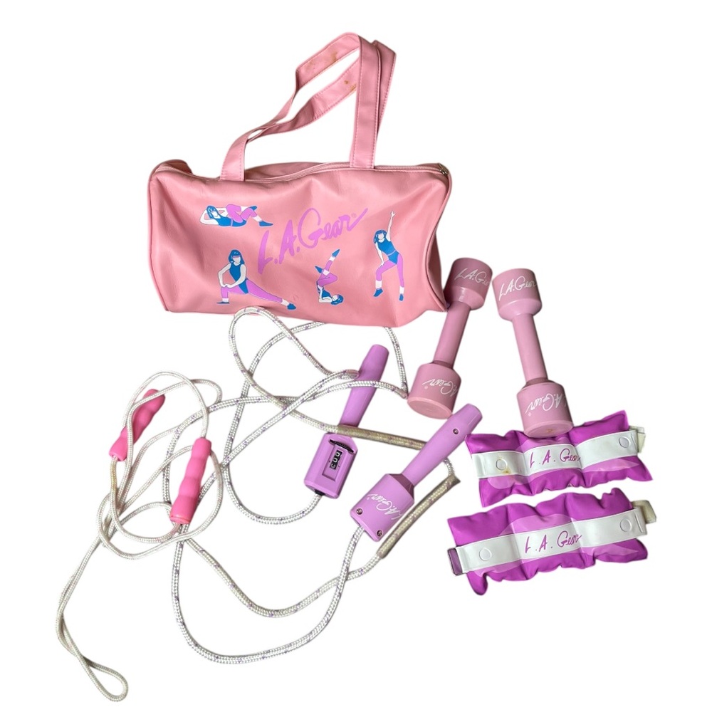 L.A. Gear Pink Fitness Set rétro 1980 entraînement cardio gym RaRe